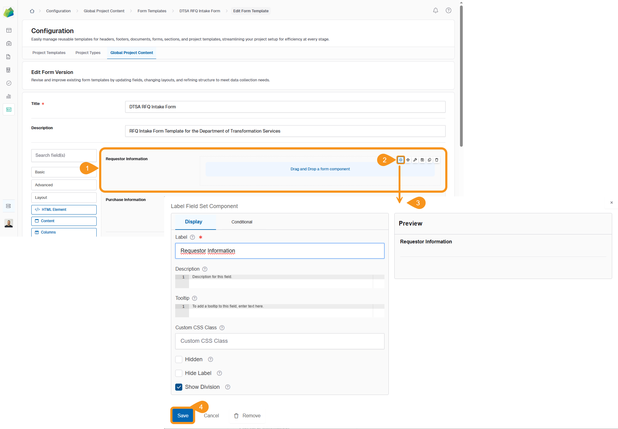 Edit Layout Components