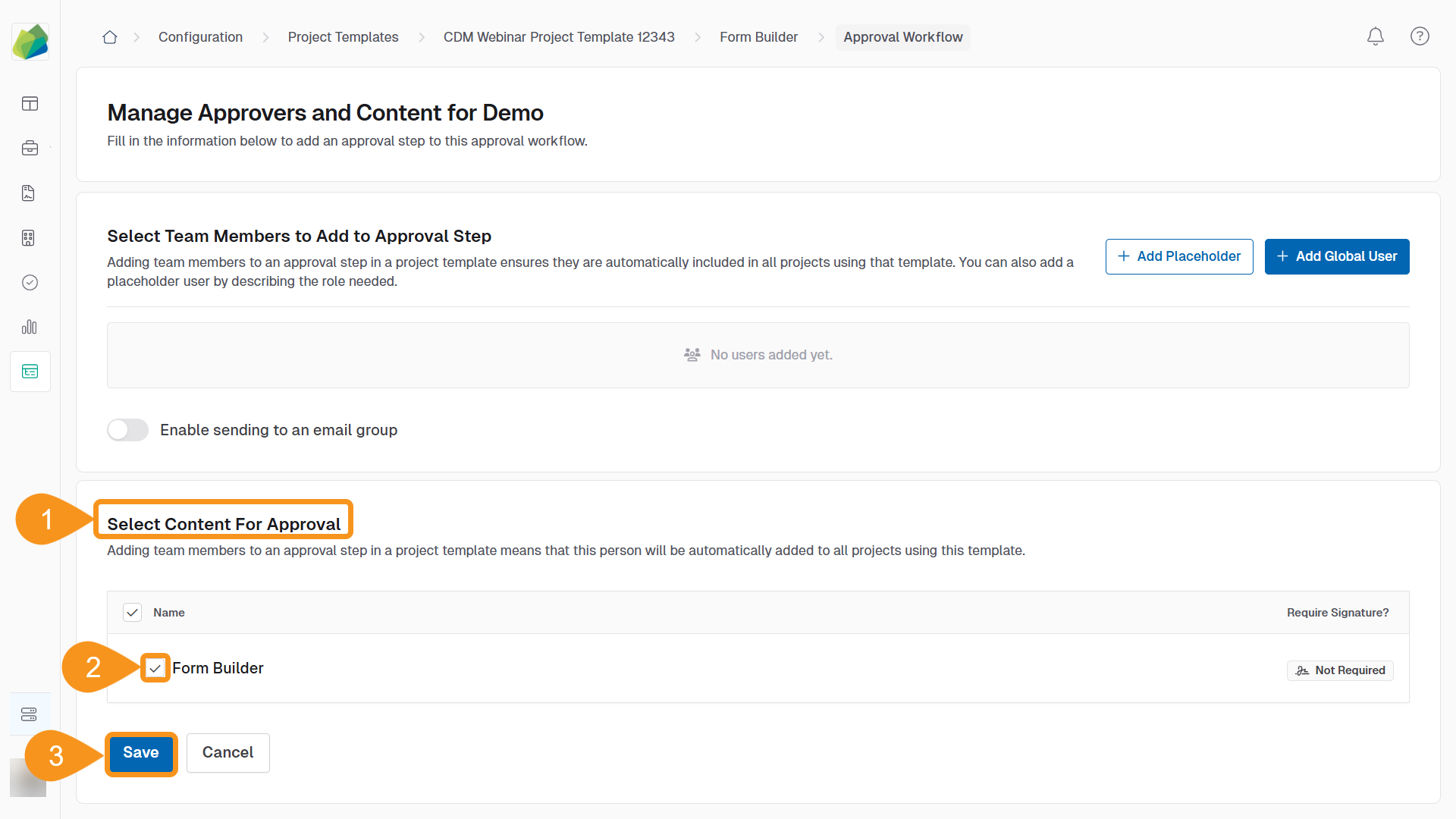 Add Content to Approval Steps