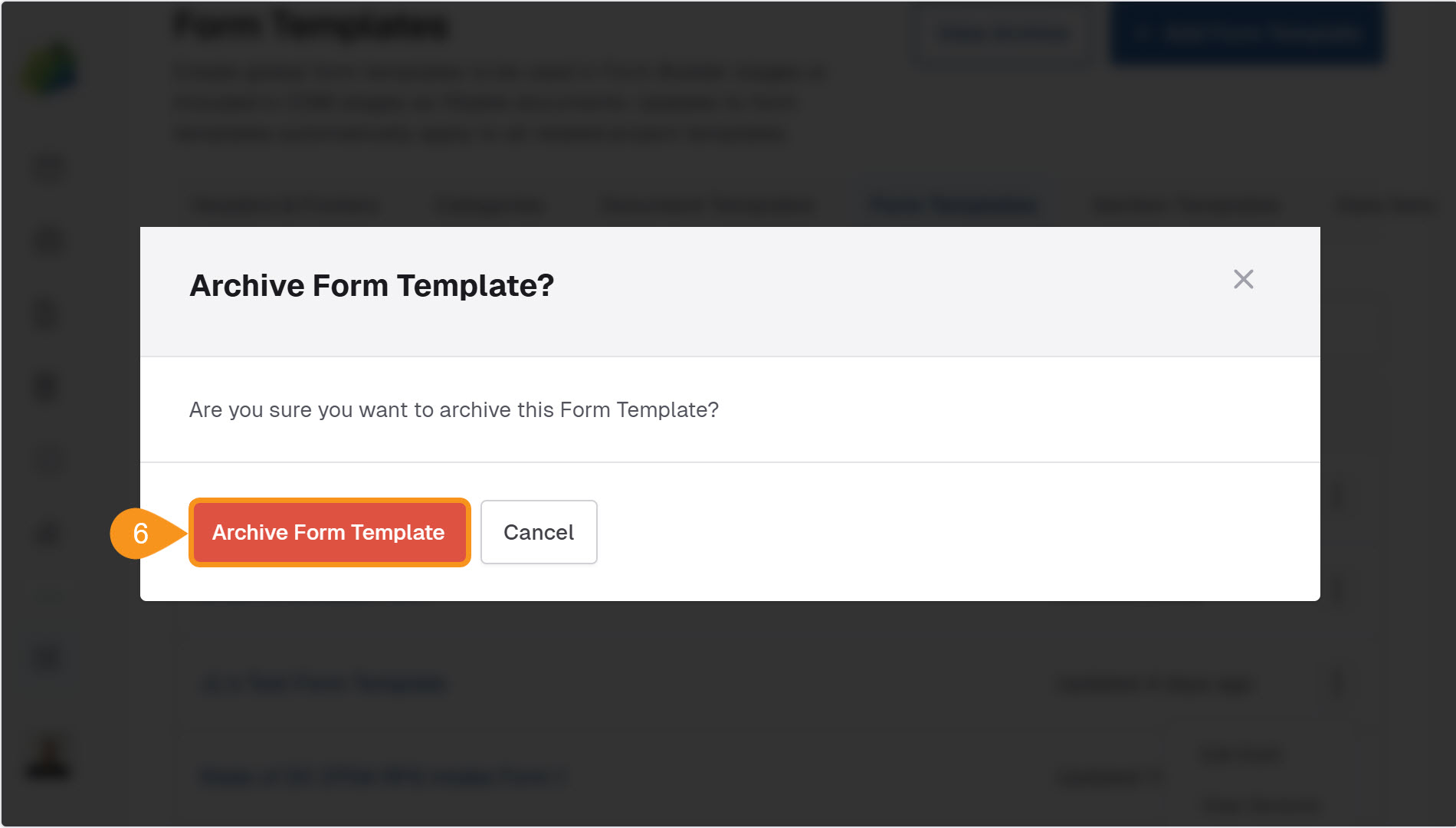Archive Form Template 2