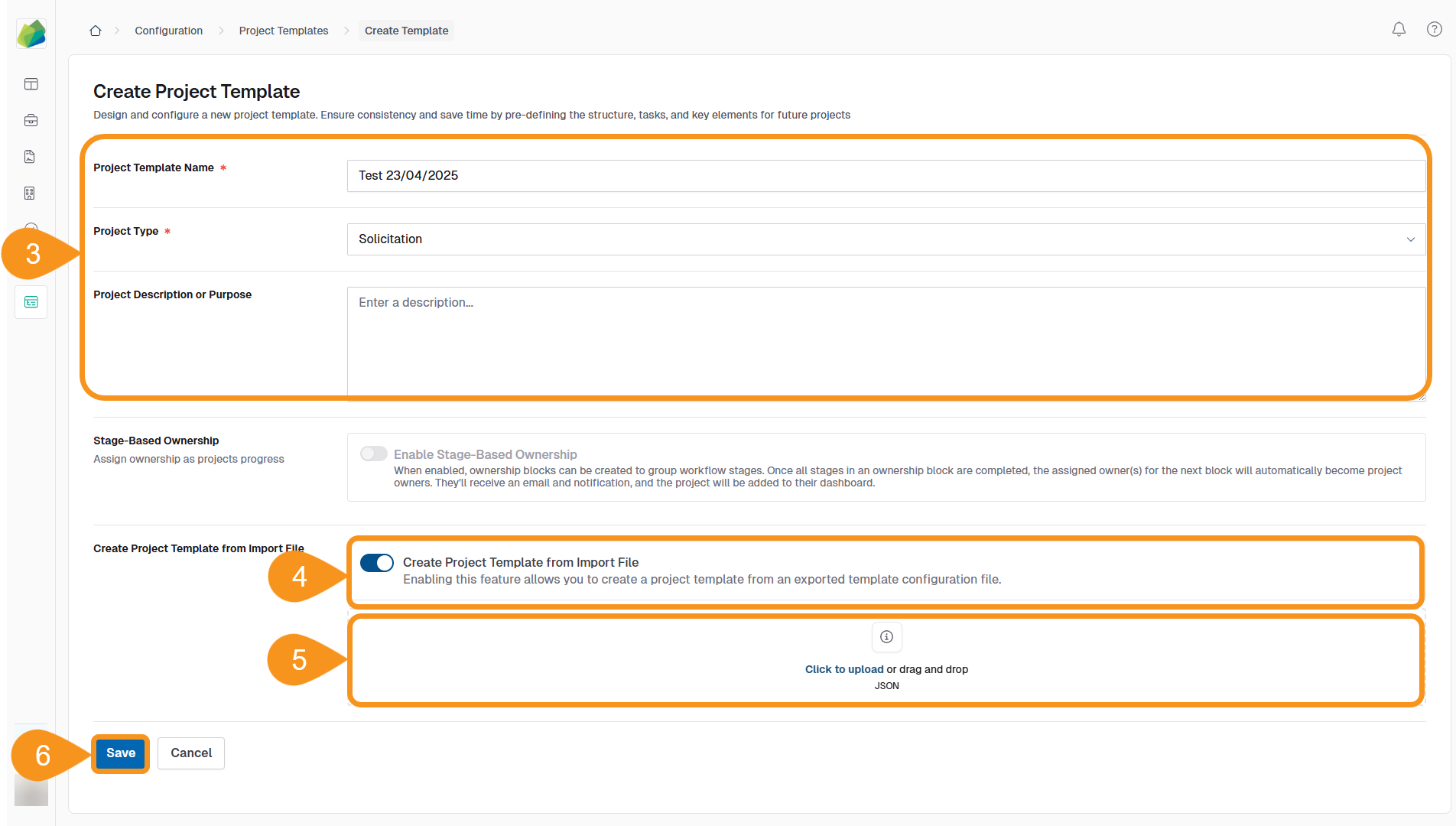 Create Project Template from Import File 2