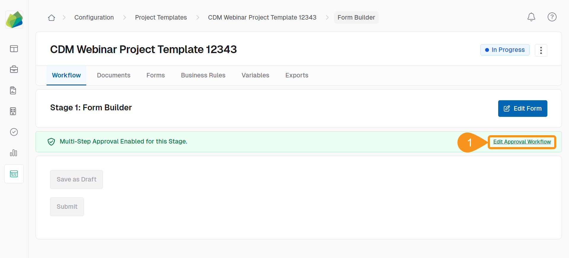 Edit Approval Workflow in a Project