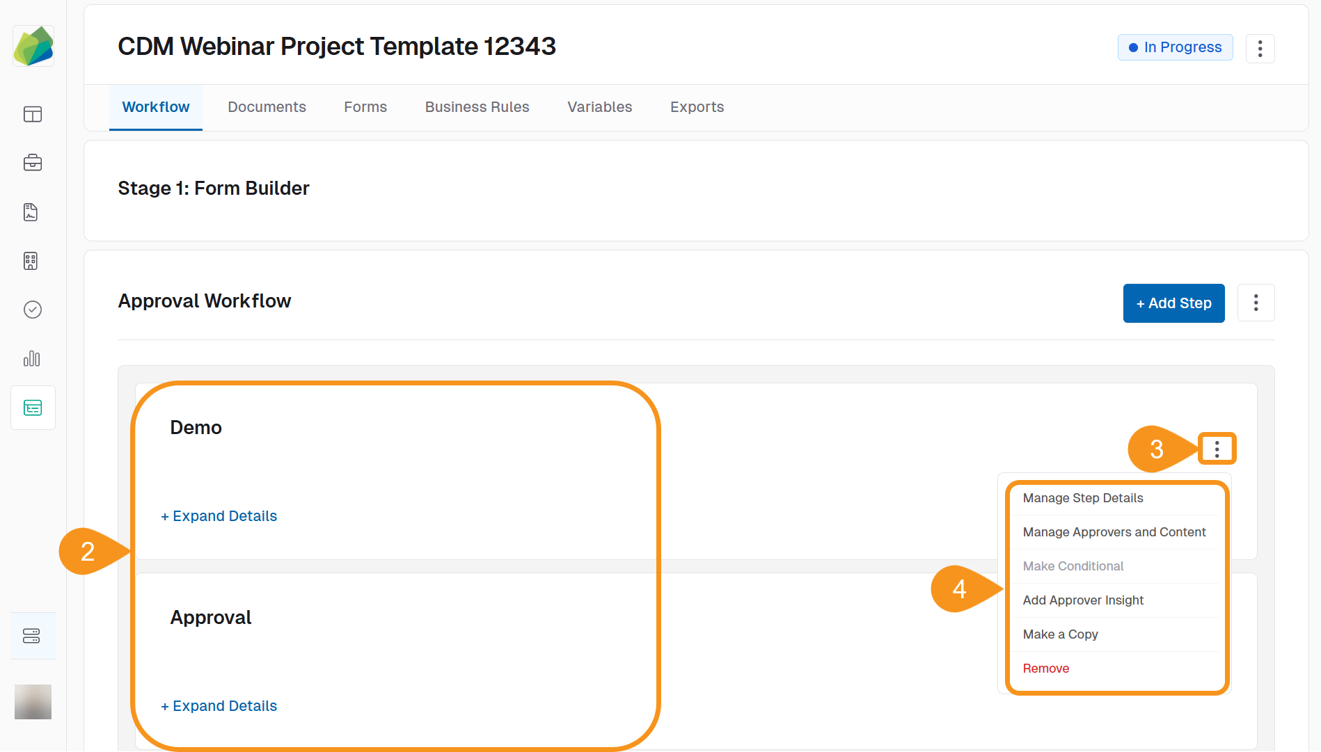 Edit Approval Workflow in a Project 1