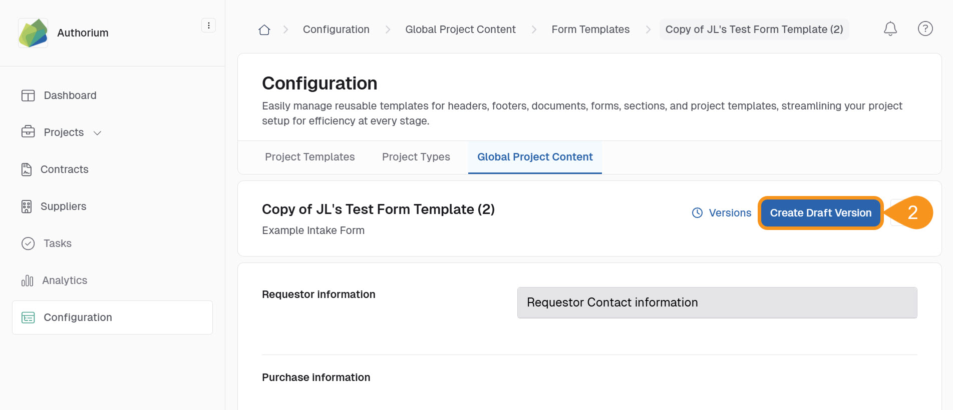 Manage the Copied or Restored Template 2