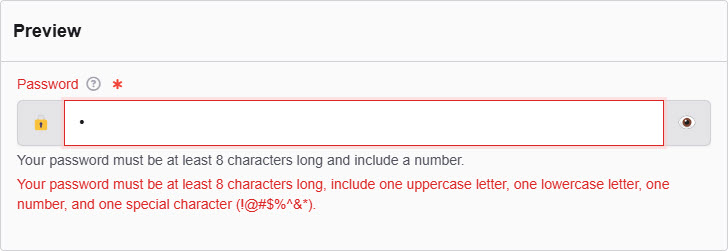 Basic component Password 1-2