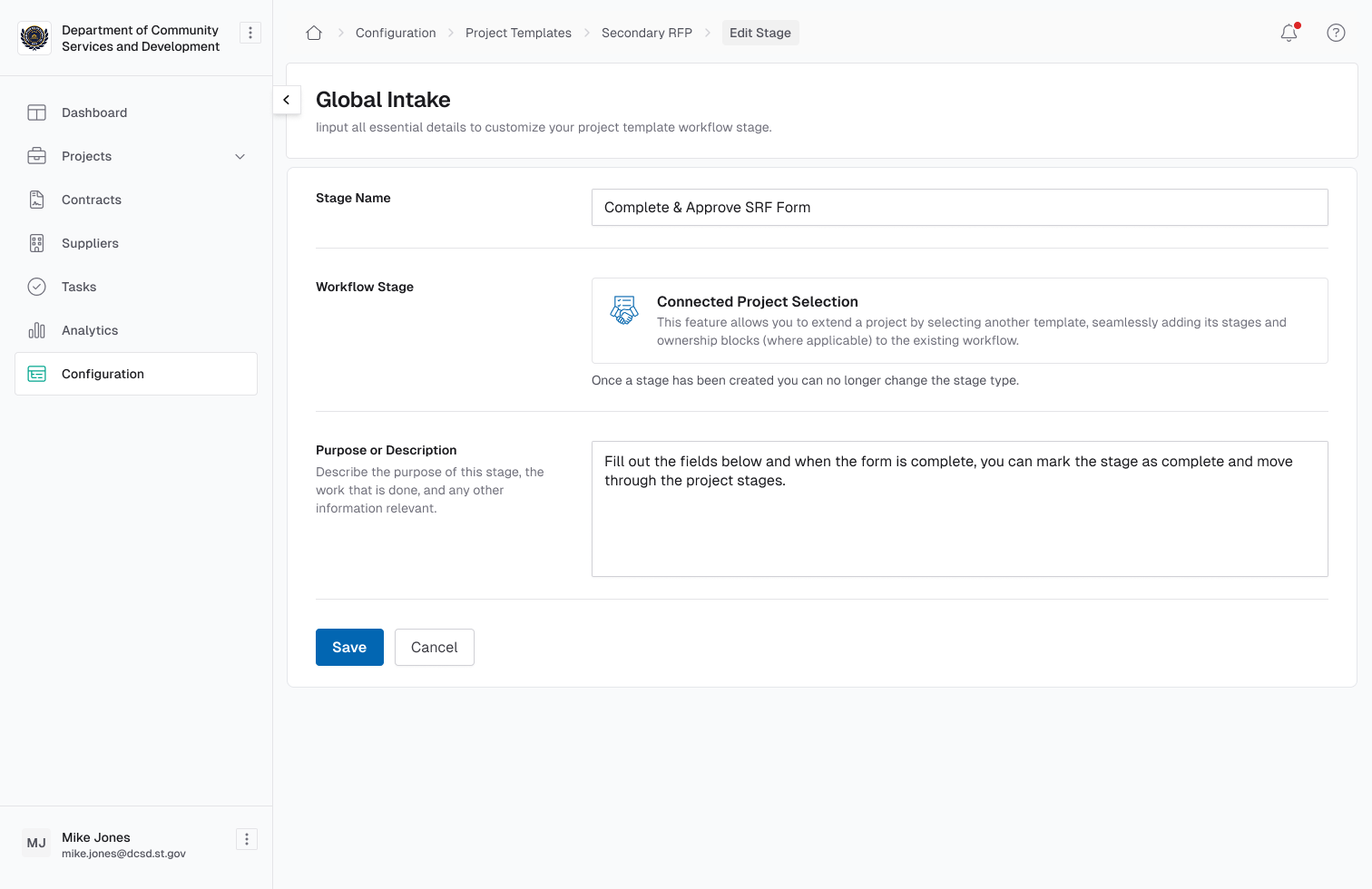 Connected Project Selection Stage (Global Intake)